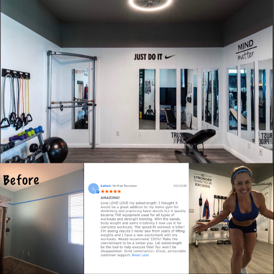 home gym renovation corner mounted dip station pull up bar bodyweight exercise equipment by SoloStrength