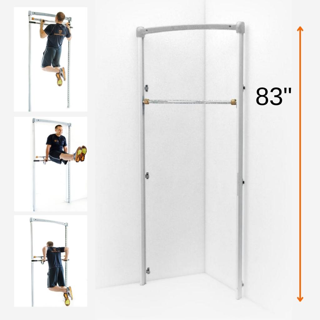Corner Mounted Adjustable Height Pull up Bar dip station Bodyweight Exercise Home Gym Equipment by SoloStrength 83 inches "solo strength" (1080 × 1080 px)