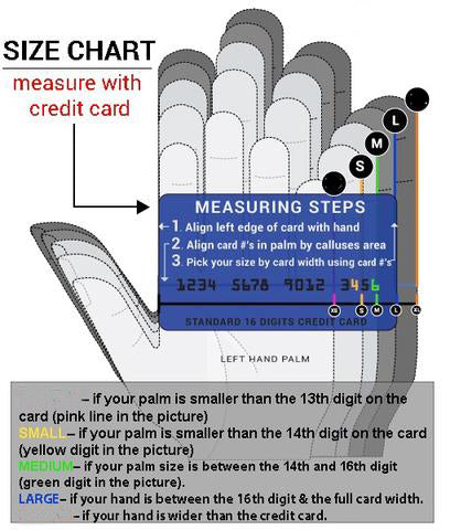 powergrip training gloves size chart