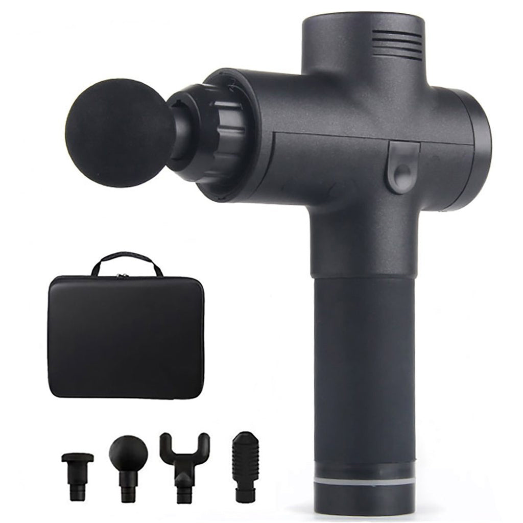 Powerbody High Powered Multi-attachment massage gun - black with case