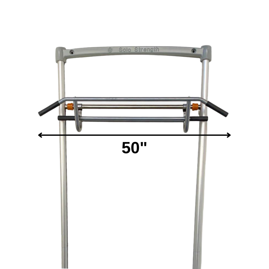 Adjustable height wide grip pull up bar for all SoloStrength Ultimate Training Stations - easy install and removal