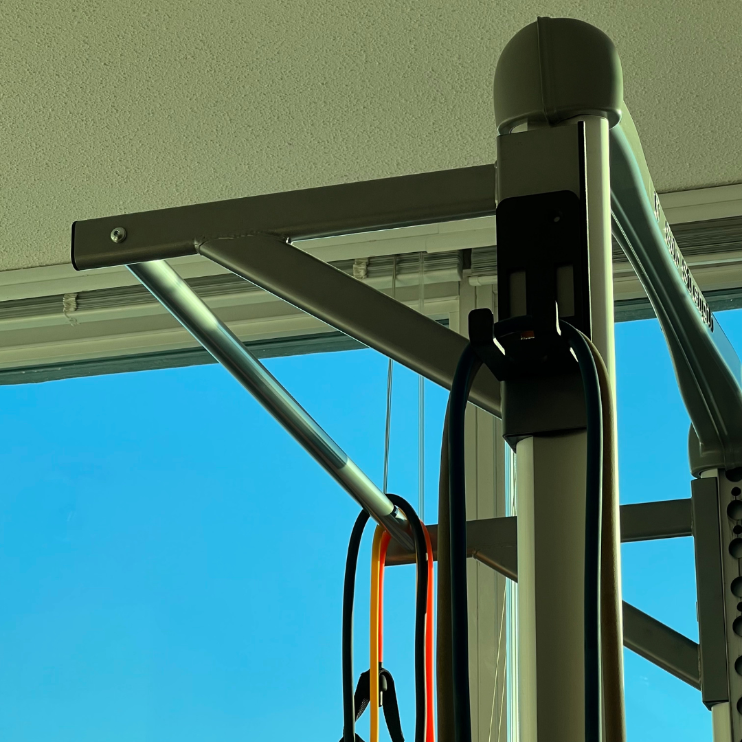 side view of rear support bar for solostrength ultimate freestanding gym TRX anchor bar