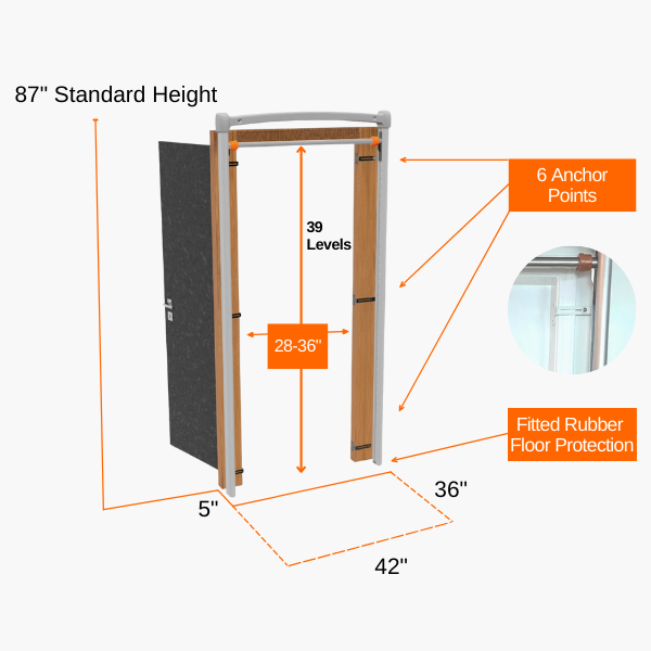 doorway mounted pull up bar specifications At home pull up bar bodyweight exercise training station with adjustable exercise bar and dip station