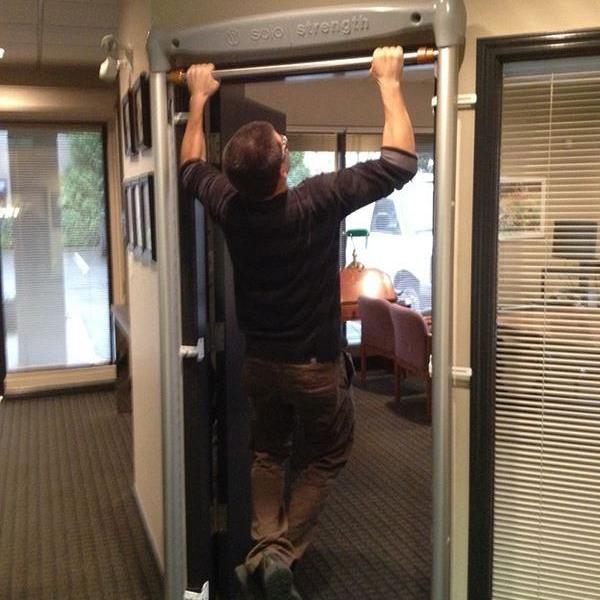 pull up bar for office door gym bodyweight exercise equipment by SoloStrength