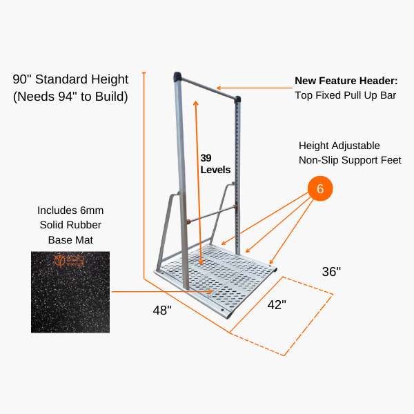 At home pull up bar bodyweight exercise training station with adjustable exercise bar and dip station