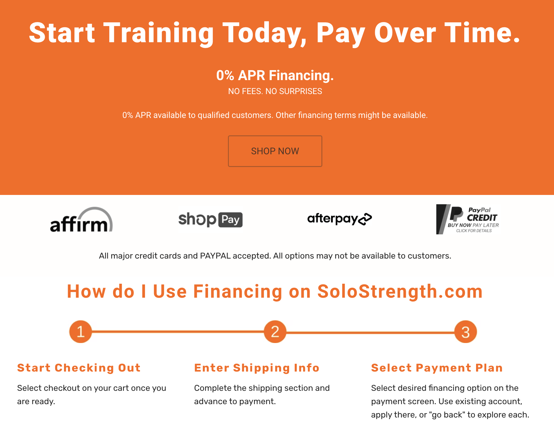 payments options and financing