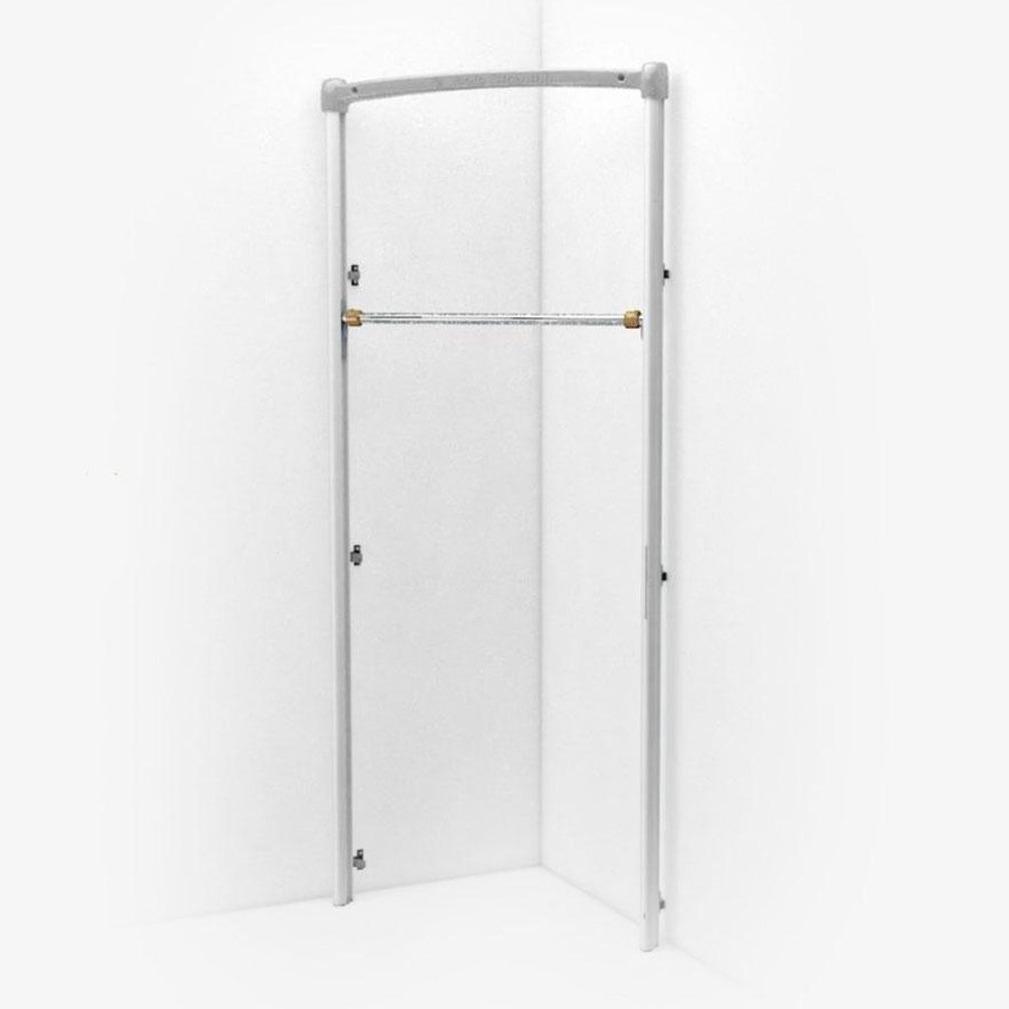 Corner mounted home gym equipment adjustable height pull up bar dip station by Solostrength